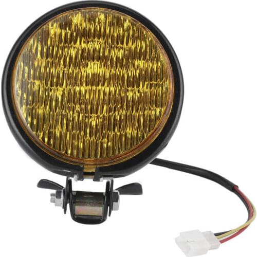 Motorcycle LED Lamp LED Headlight High/Low Beam Yellow Lens Waterproof LED Headlight Universal for 12V Motorcycle LED Headlight