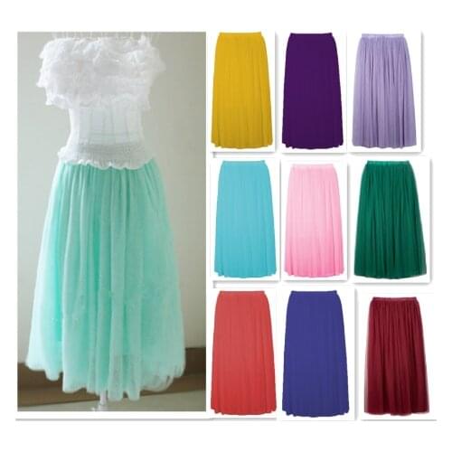2020 New summer gauze ball gown skirt,16 color Womens Lace PrincessFairy Style 5 Layers Tulle Bouffant Skirt,fashion lace skirt