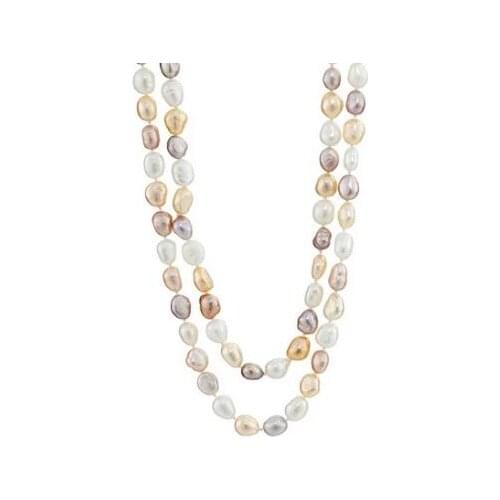 New Arrival Favortie Natural Freshwater Pearl 6-7mm Long Necklace Sweater Chain Mixed Orange Green Pink More Color For Choose