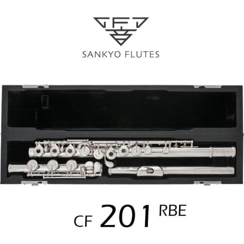 Professional Sankyo CF201 FLUTE ETUDE E Key Split Silver Plated FLute C tone 17 Holes Open Flute Copy