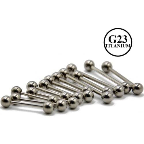 BOG-1PC G23-Titanium Industrial Barbells Straight Barbell Tongue Bars Nipple Rings Body Piercing Barbell Jewelry 14g 16g