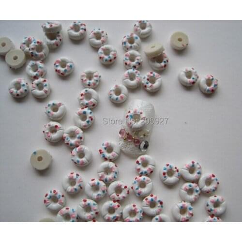 RC122-5 30pcs Cute Donut Shape Nail Resin Decoration Outlooking