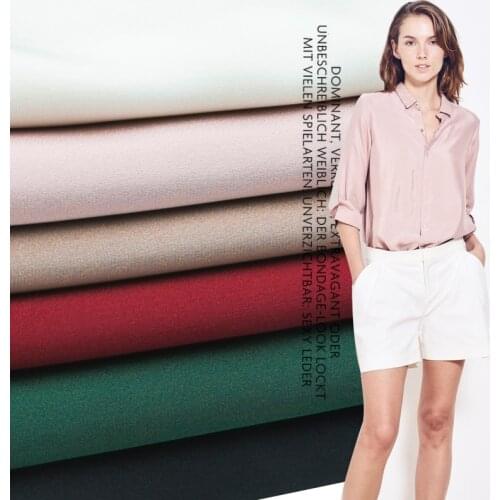 Luxury Solid Colors Stretchy pure silk double Georgette fabric,pearlescent satin fabric for Dress,skirt,shirt,pant by the yard