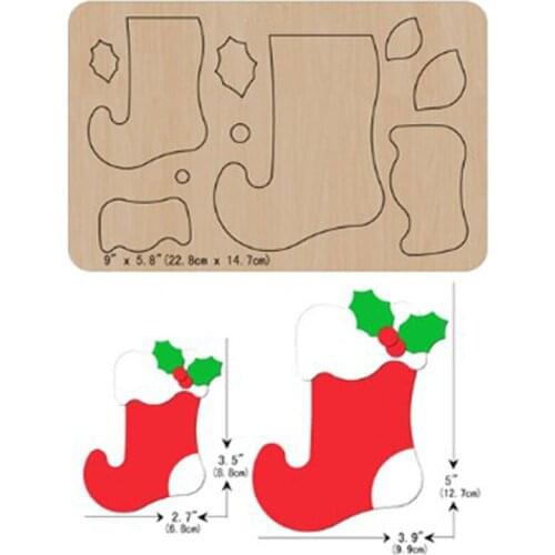 Christmas Sock Wooden Dies Diy Christmas Gift Wood Die Mold For Cut Leather Cloth Fit Common Die Cutting Machines on the Market