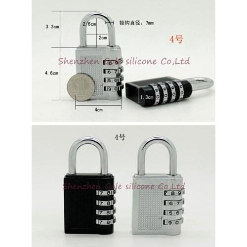 200pcs 4 Dials Resettable Combination Password Lock Safe Door Locker Pad Lock Padlock For Travel Luggage Suitcase
