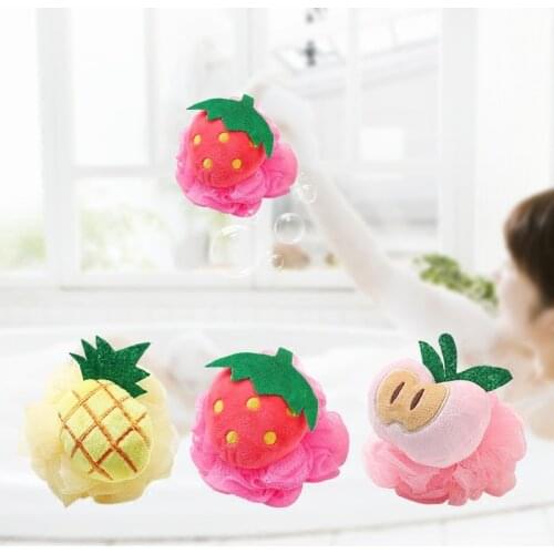 Randomly Lovely fruit bath ball bath brush exfoliating gloves puff bar guante exfoliante exfoliating sponge