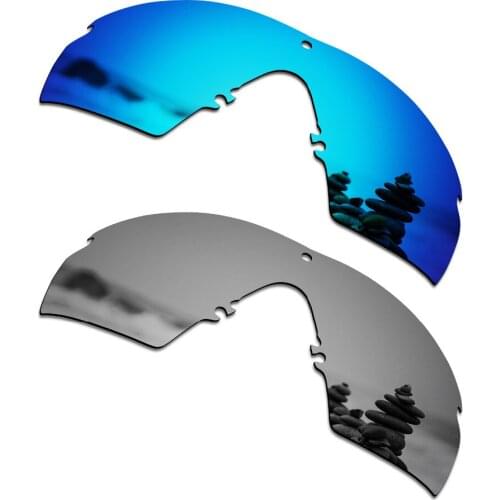 SmartVLT 2 Pieces Polarized Sunglasses Replacement Lenses for Oakley Si M Frame 2.0 Ice Blue and Silver Titanium