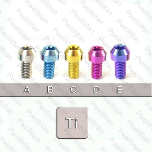 Titanium Bolts M5x10 15mm Ti Screw Bolt for Motorcycle Disc Brake Rotors Road Mountain Bicycle Bike T25 Torx Button Head
