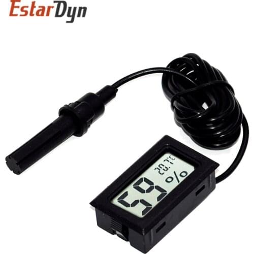 Mini LCD Digital Thermometer Hygrometer Temperature Indoor Convenient Temperature Sensor Humidity Meter Gauge Instruments Cable