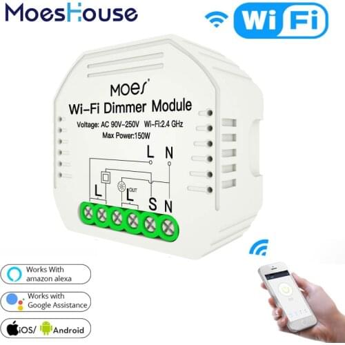 MoesHouse DIY Smart WiFi Light LED Dimmer 1/2 Way Switch Smart Life/Tuya APP Remote Control,Works with Alexa Echo Google Home