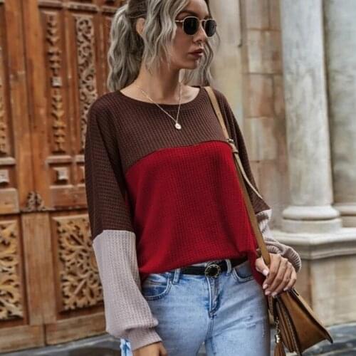 2021 autumn winter new style solid color half-open button V-neck loose casual dovetail Womens T-shirt Long sleeve casual top