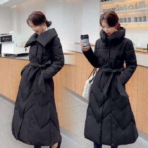 Mid-length Parkas Womens 2021 Winter New Jackets and Coats Slim Temperament Outwear