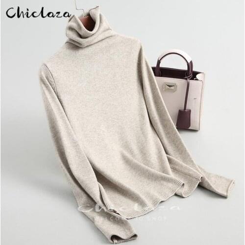 2021 Autumn Winter Sweater Women Turtleneck Long Sleeve Slim Knitted Pullover Female Sofe Warm Jumper Top