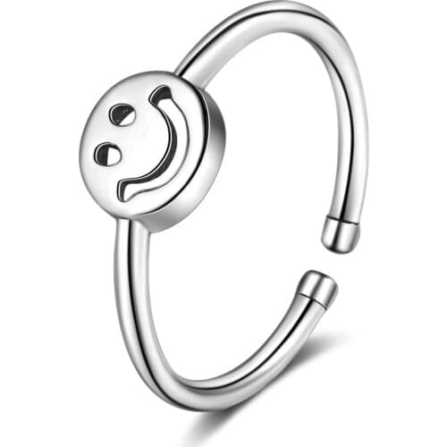 Smile Ring Female Fashion Retro Personality Temperament Smiley Open Ring Prom Jewelry