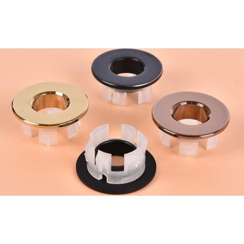 1Pcs Bathroom Basin Faucet Sink Round Durable Bathroom Basin Sink Overflow Cover Six-foot Round Insert Chrome Ring Hole Cap
