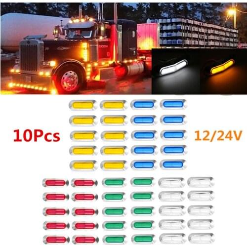 10Pcs 12V 24V 4 LED Car Truck Side Marker Lights External Warning Tail Light Indicator Signal Brake Lamp For Trailer Lorry Boat