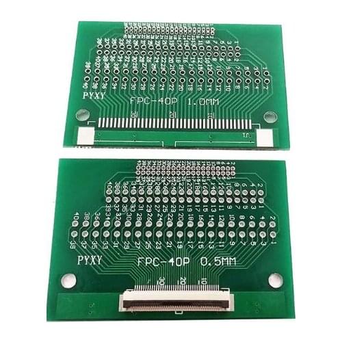 10pc 2.54/2.0/1.2 pitch FFC FPC 40PIN transfer board with connector FFC to DIP 2.54 TFT LCD panel With 0.5mm connector soldered