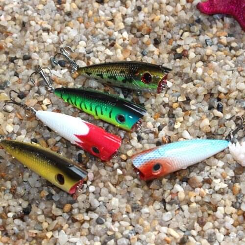 100pcs/lot Popper Fishing Lures Artificial 2015 new road sub bait bait floating wave 6cm wave with climbing bait suit