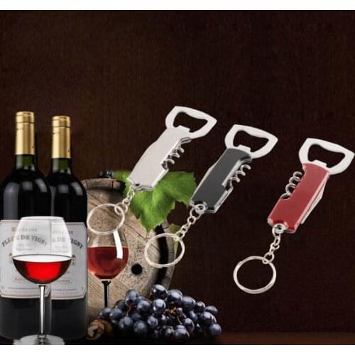 3 Colors Stainless Steel Keychain Beer Bottle Opener Multifunctional Handle Opener Creative Gift Wine & Kitchen Bar Gadgets