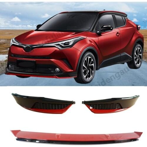 3pcs For Toyota C-HR CHR 2018-2019 Front Bumper Lip Surround Molding Cover Trim Car Styling Accessories