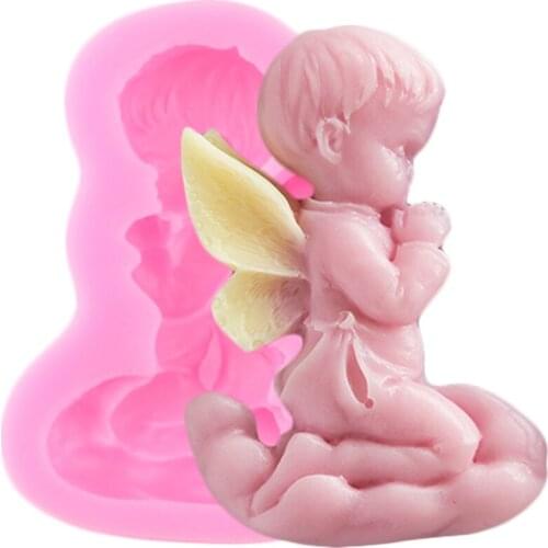 3D Praying Angel Handmade Soap Silicone Molds DIY Fondant Mold Chocolate Cake Decorating Tools Candy Polymer Clay Resin Moulds