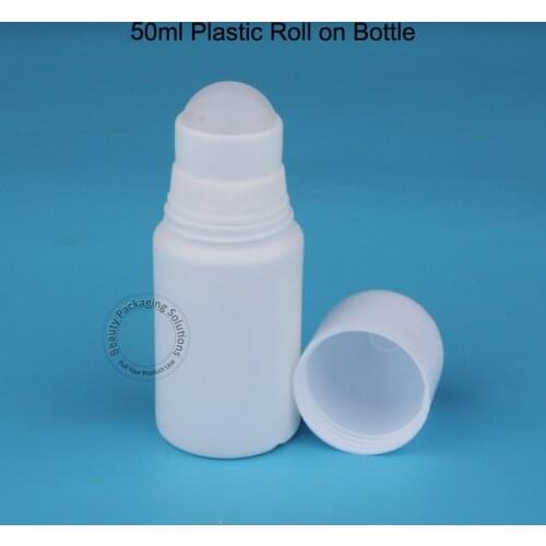 50pcs/Lot Wholesale 50ml Plastic Deodorant Roll on Bottle White Lid Empty Women Cosmetic Pot 50cc Personal Care Container