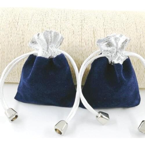 Free Shipping Hot Sell 100pcs 7*9cm blue Top Velvet Jewelry Gift Bags,phone Bag