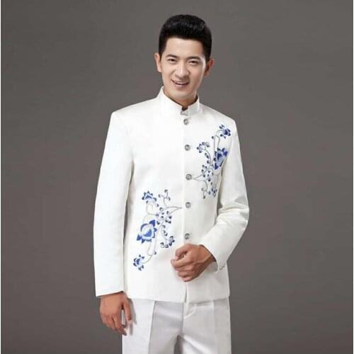 Blazer men formal dress latest coat pant designs chinese tunic suit men costume trouser marriage wedding suits for mens white