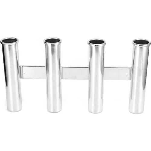 Boat Fishing Rod Holder Bracket 4 Tube Racks Vertically Mounted 316 Stainless Steel Hardware for Marine Yacht Boat