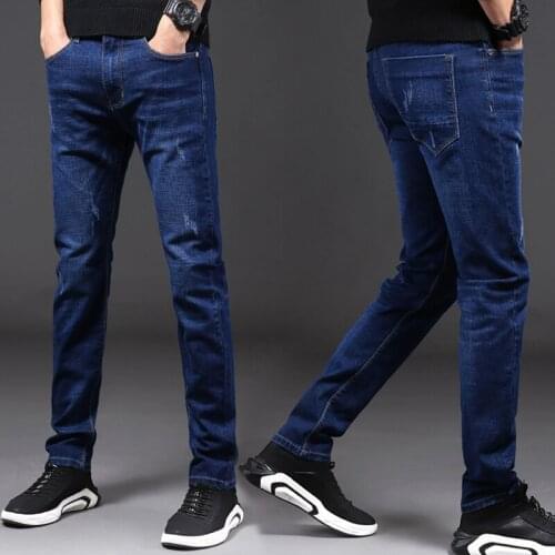 2021 new style jeans mens fashion brand Slim feet long pants Korean style trend all-match 359 models