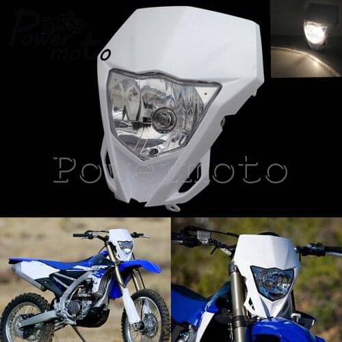 Motorcycle Headlight Lamp 12V 35W HS1 Bulb Motocross Front Light Supermoto Headlamp For Yamaha WR YZ Honda CRF Suzuki Kawasaki