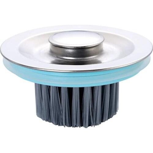 Kitchen Sink Stopper With Brush, Diameter 3.46Inch Sink Drain Stopper For Garbage Disposal, Stainless Steel And Nylon