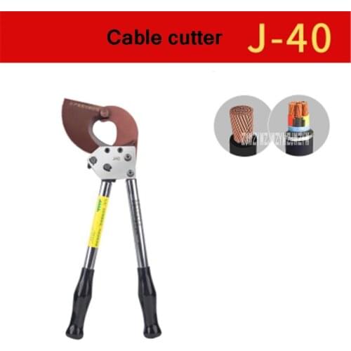 J-40 Cable Cutter Ratchet Cable Cutter Hand Tool Ratchet Wire Cutter Plier For Cutting Dia 30mm or Less Copper-aluminum Cable
