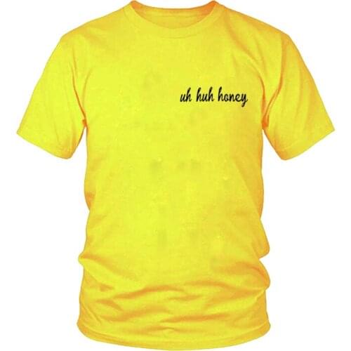 Harajuku Women Tops Punk Letters T Shirt Size S-3XL Hip Hop Fashion Black White Shirt Femme Tops Uh Huh Honey T-Shirt