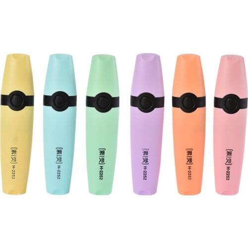 Highlighter, Chisel Tip Marker Pen, 6 Assorted Pastel Colors, for Adults & Kids, with Large Ink Reservoir for School Office