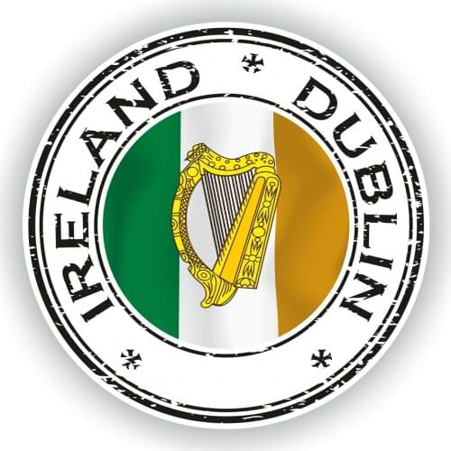 Ireland Dublin Stamp Seal Sticker Decal for Car Truck Laptop Tablet Fridge decals stickers