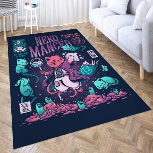 NEKOMANCER Carpet for Living Room 3D Anime Cartoon Rug Gamer Teen Room Bedside Lounge Rug Kids Children Floor Mats