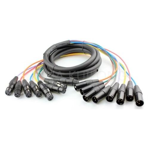 KUILONG multicore cable 8 Channel XLR PA Pro Audio Stage Snake Patch Cable 2m