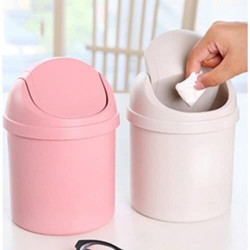 Mini Small Waste Bin Desktop Garbage Basket Home Table Plastic Office Supply Trash Can Dustbin Sundrie Barrel Boxes