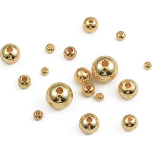 2.5 3 4 5 8 mm Copper Gold Plated Round Spacer Beads Ball End Seed Metal Beads For Jewelry Making Findings Accessories