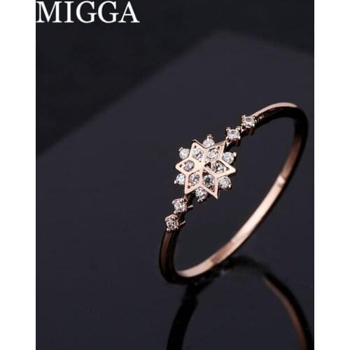 MIGGA Rings With Cubic Zirkonia For Women