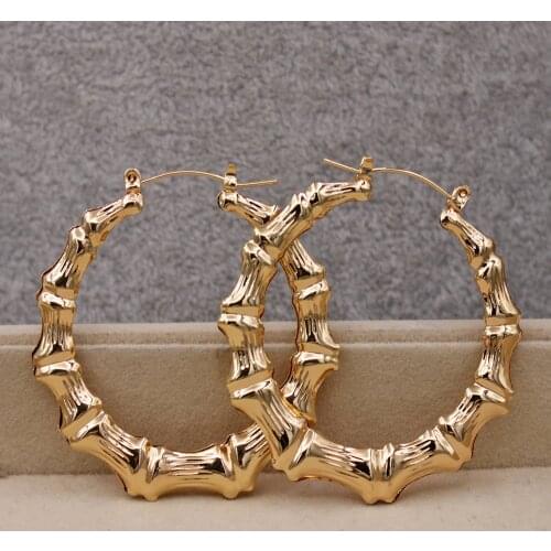 Trendy Fashion Round hip hop Rock Hoop Earrings for Womens Gold Plated Circle Earrings Jewelry Accessories wedding Gift
