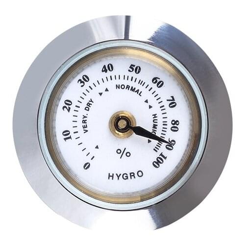 New 1pcs 28mm Mini Metal Cigar Hygrometer Round for Cigar Humidor Cigar Case Tobacco Box Smoking Accessories 029A