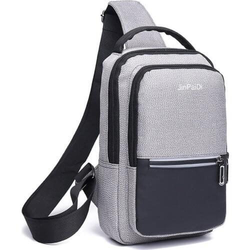 2020 New Leisure Fashion Mens Chest Bag Trend Large Capacity Multifunctional Waterproof Shoulder Bags USB Charging Port