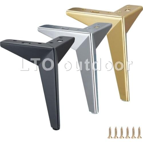 1/4PCS Furniture Metal Legs Iron Triangular Straight Support 10/ 13/ 15/ 17cm Cabinet Table Feet Furniture Accessories