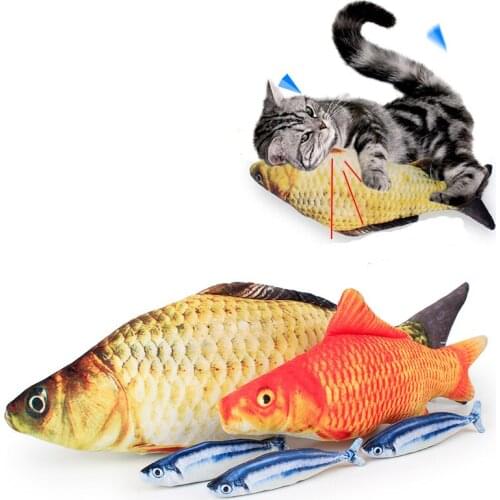 Wholesale Artificial Cat Catnip Toys Fish Plush Dog Pillow Pet Cat Dog Chew Scratch Pillow Toys Sleeping Cushion 1pc