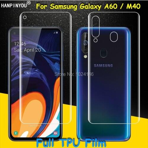 Front / Back Full Coverage Clear Soft TPU Film Screen Protector Guard For Samsung Galaxy A60 / M40 6.3" (Not Tempered Glass)