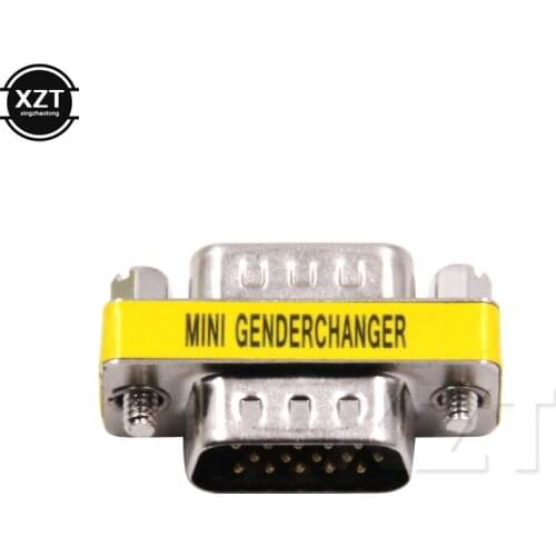 Hot sale 1pc 15-Pin HD15 VGA/SVGA Male to Male Converter Mini Changer Adapter 2018