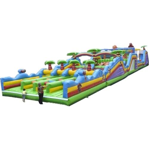 Popular Inflatable playground outdoor inflatable playground and bouncer Inflatable maze Obstacle course