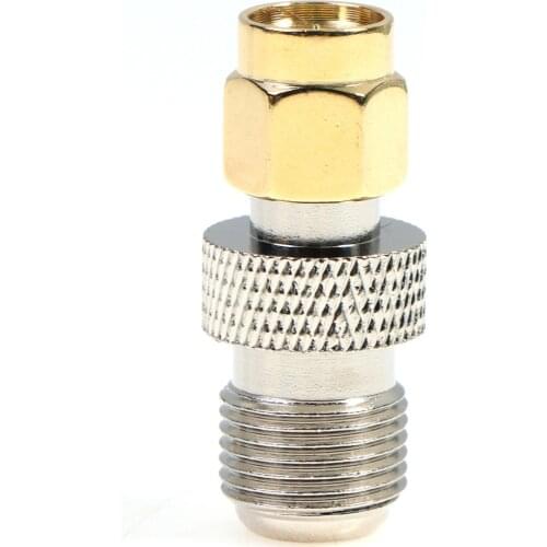 Straight RF Coaxial Adapter F connector to SMA Convertor Quality F Type Female Jack to SMA Male Plug gold Tone